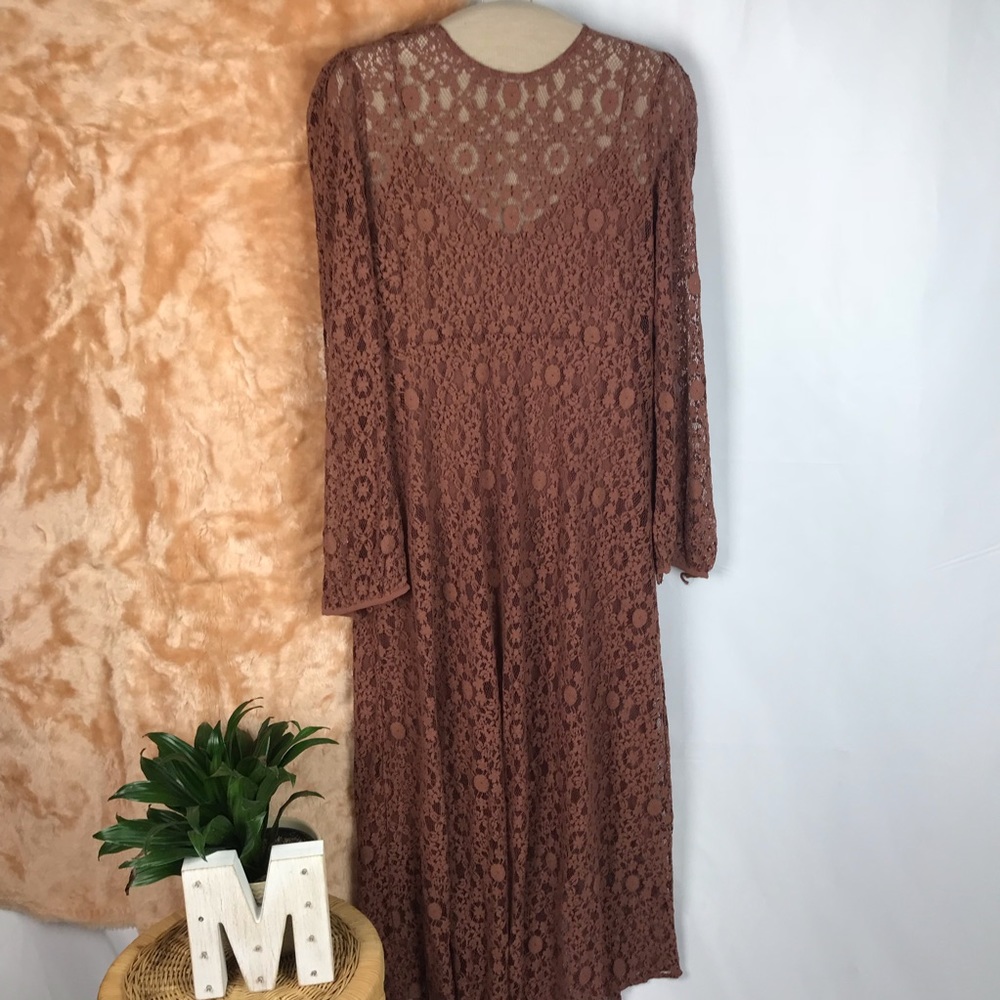 Zara Lace Rust midi dress